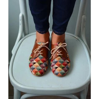 Giầy Women shoes Oxford colorful shoes