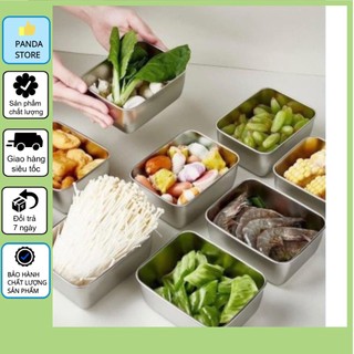 Hộp inox để thức ăn tủ lạnh có nắp, hộp đựng thức ăn có nắp