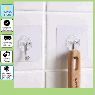 10 móc dán tường treo đồ, móc dính trong suốt treo đồ