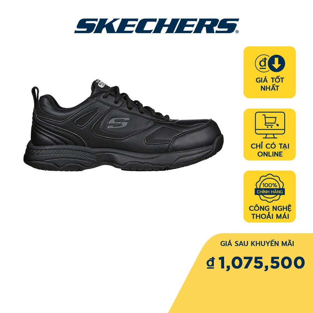 Skechers Nam Giày Thể Thao Work Dighton Slip Resistant Memory Foam - 77111W-BLK (Skechers_Live)