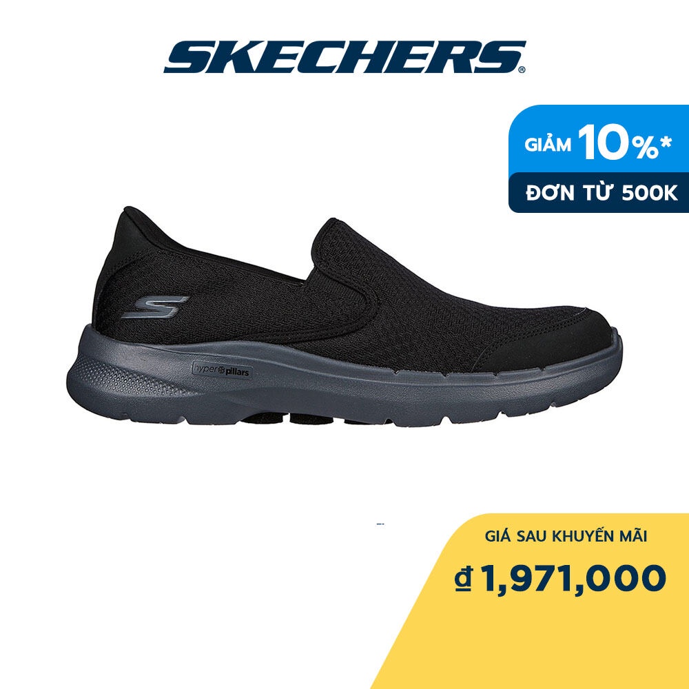 Skechers Nam Giày Thể Thao Tập Gym, Đi Học, Đi Làm GOwalk 6 Requisite Walking Air-Cooled Goga Mat - 216623-BKCC