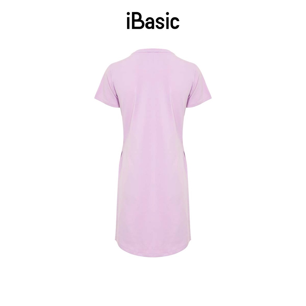 Đầm mặc nhà thun cotton tay ngắn in hình iBasic SW060