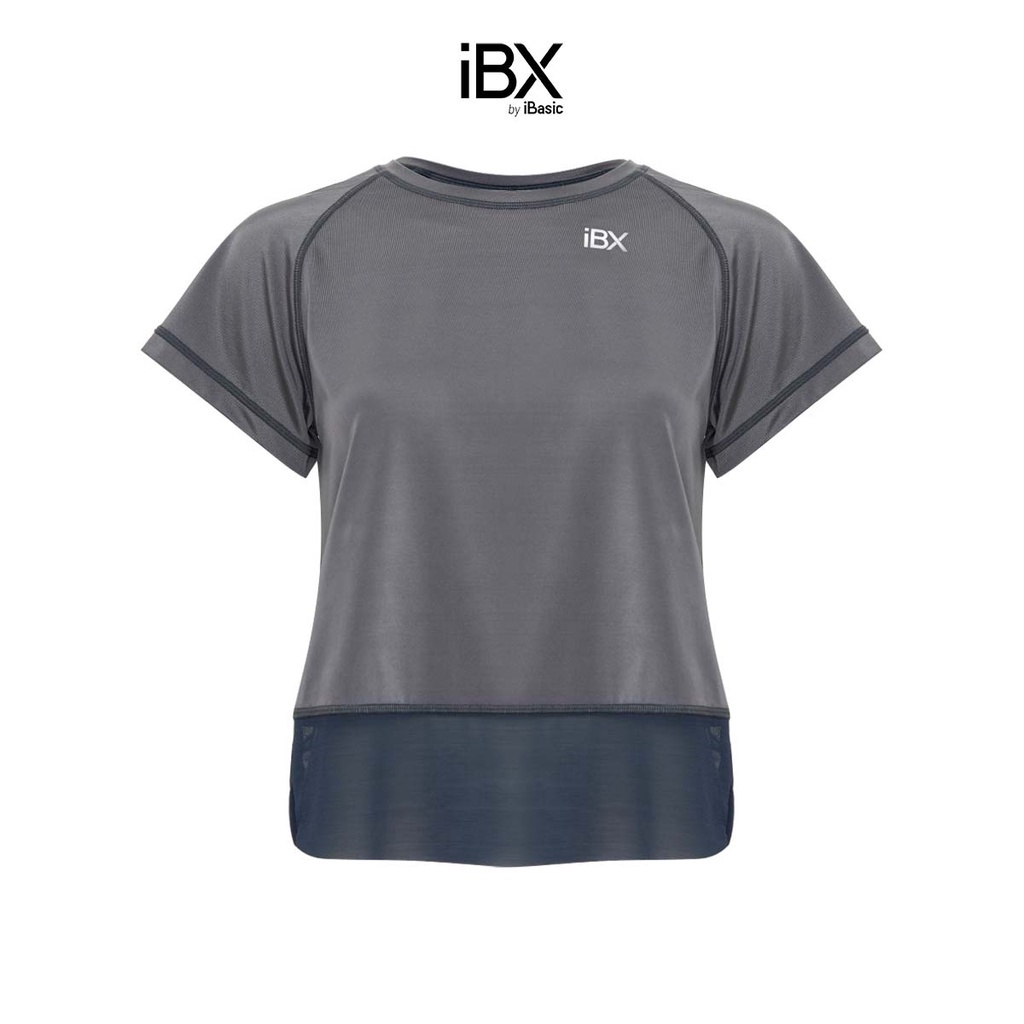 Áo thun nữ thể thao tay ngắn phối lưới đắp chéo iBasic IBX131