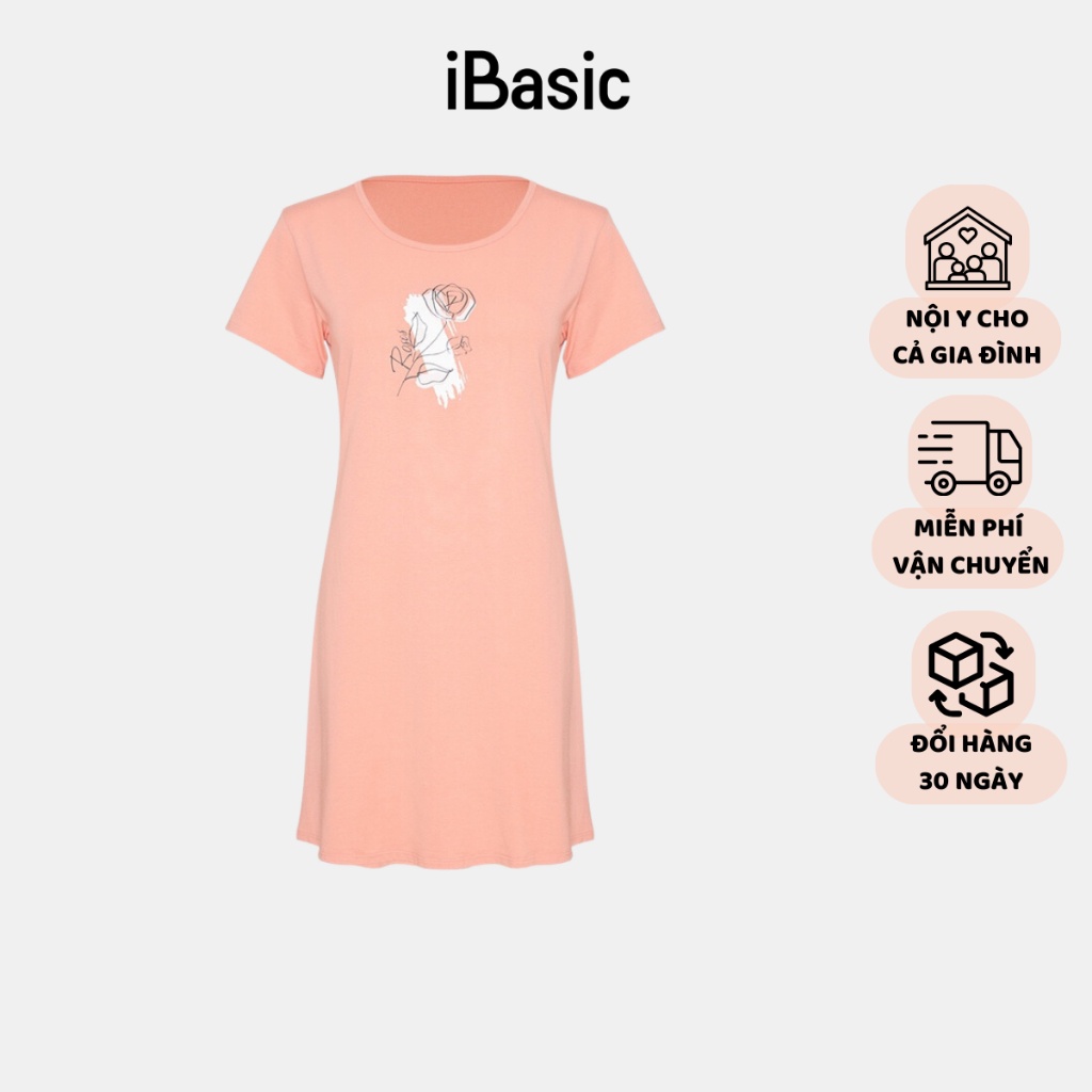 Đầm ngủ nữ cotton iBasic SW008