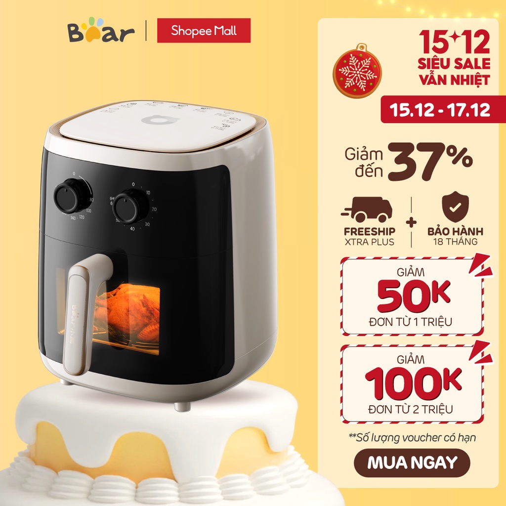 Nồi Chiên Không Dầu 5L Bear QZG-F15C7 - Hàng Chính Hãng