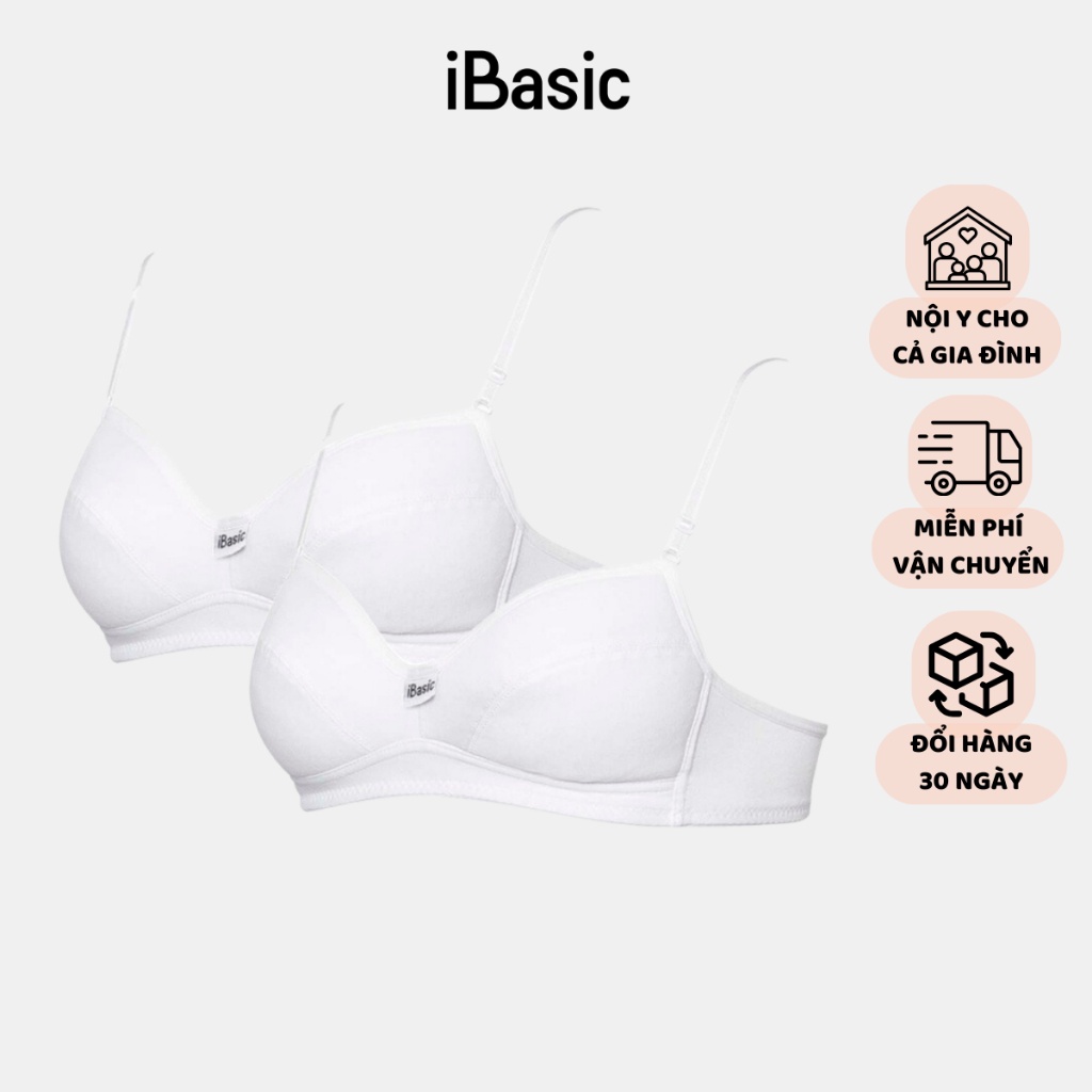 Pack 2 áo ngực không gọng không mút đệm cotton everyday iBasic BRAY035