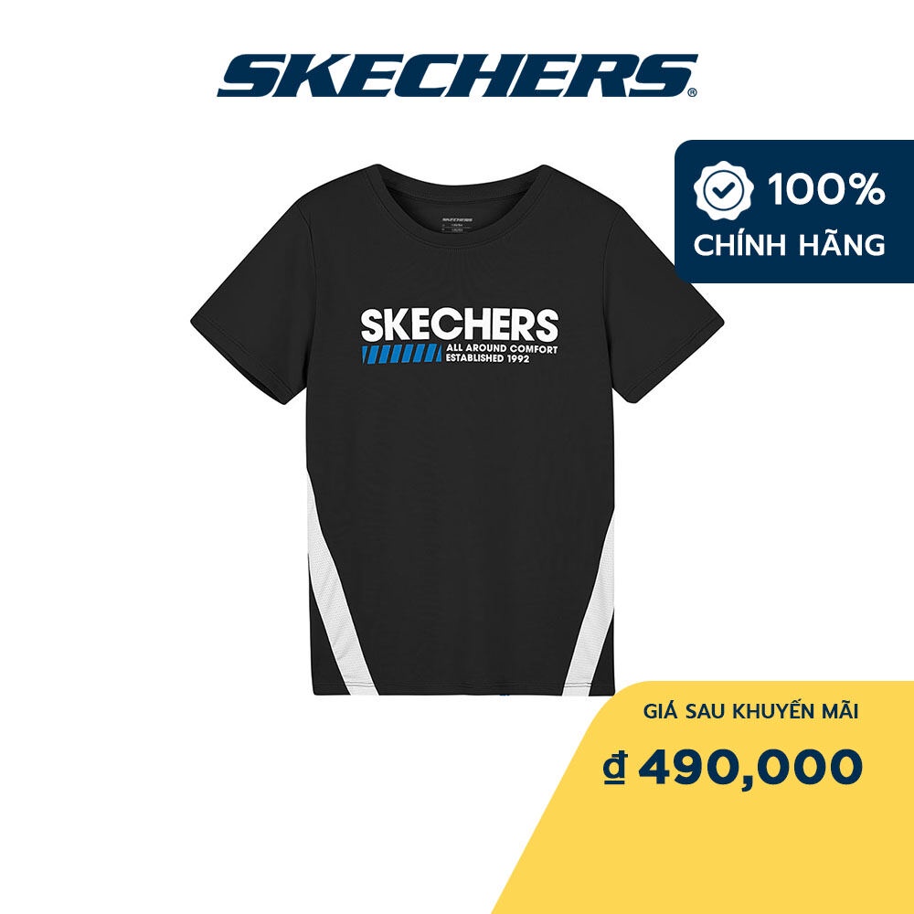 Skechers Bé Trai Áo Thun Tay Ngắn Đi Học, Đi Bộ, Hằng Ngày Performance - P222B051-0018