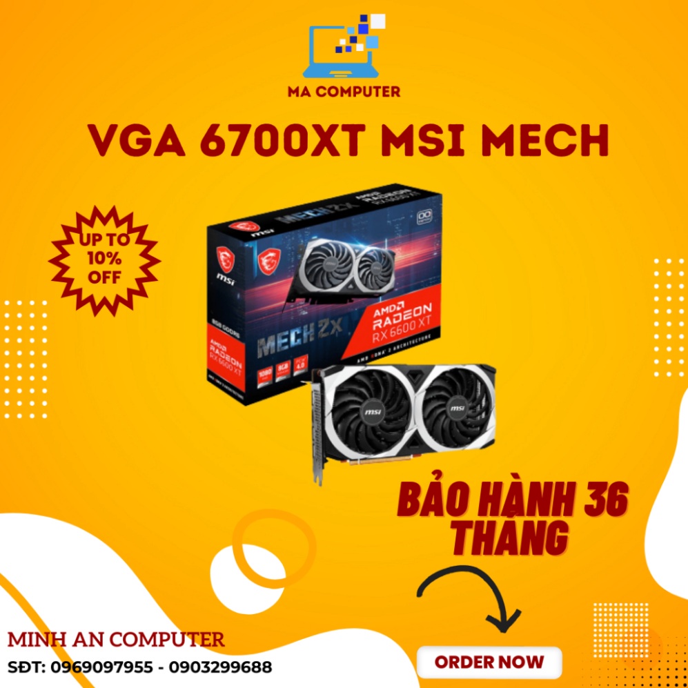 Card màn hình hiển thị MSI Radeon RX 6600 XT MECH 2X 8G OC