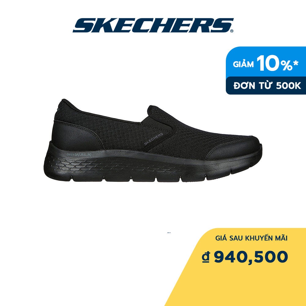 Skechers Nam Giày Thể Thao Đi Bộ GOwalk Flex Request Walking Air-Cooled Goga Mat Flex, Ortholite, Ultra Go - 216485-BBK