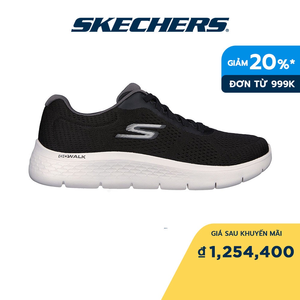 Skechers Nam Giày Thể Thao Tập Gym, Đi Học, Đi Làm GOwalk Flex Walking Air-Cooled Goga Mat - 216486-BKGY