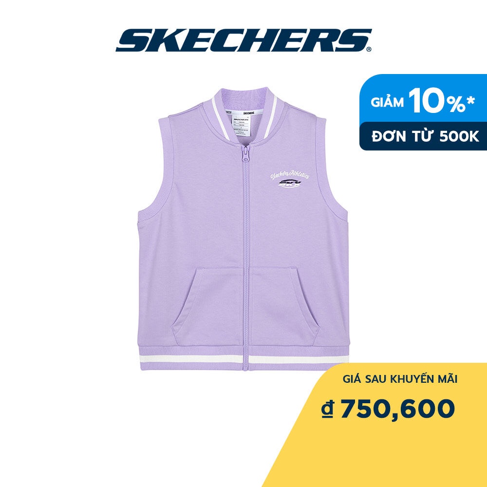 Skechers Bé Gái Áo Cộc Tay Chạy Bộ Thường Ngày, Đi Học Performance Running - P123G013-01NE
