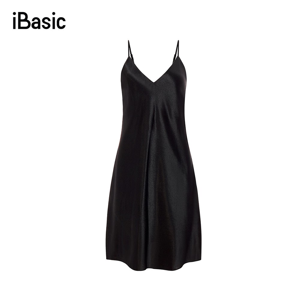 Đầm ngủ nữ satin hai dây iBasic SW027