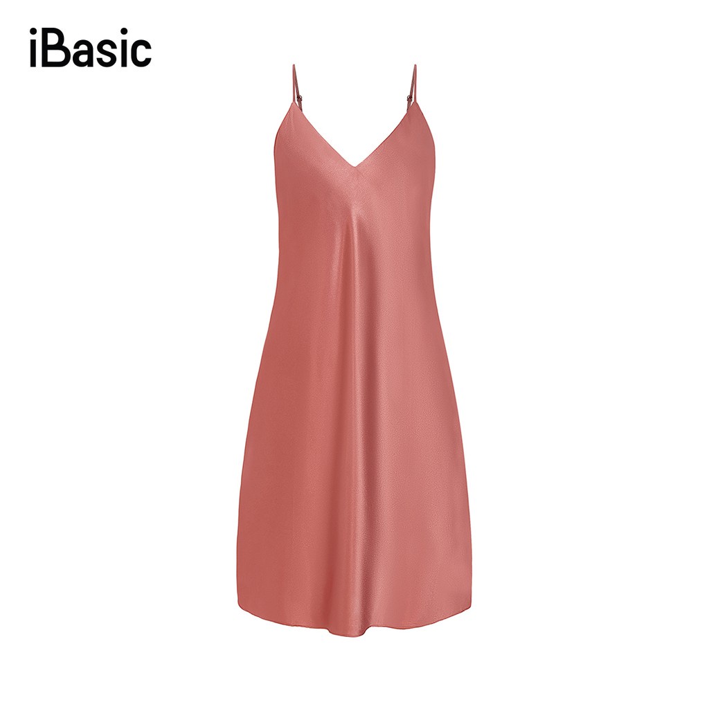 Đầm ngủ nữ satin hai dây iBasic SW027