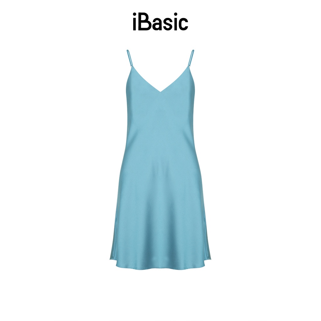 Đầm ngủ nữ satin hai dây iBasic SW027