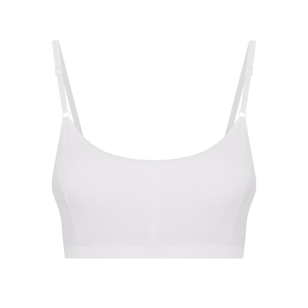 Áo ngực học sinh hai dây viền ren trước ngực iBasic BRAT004