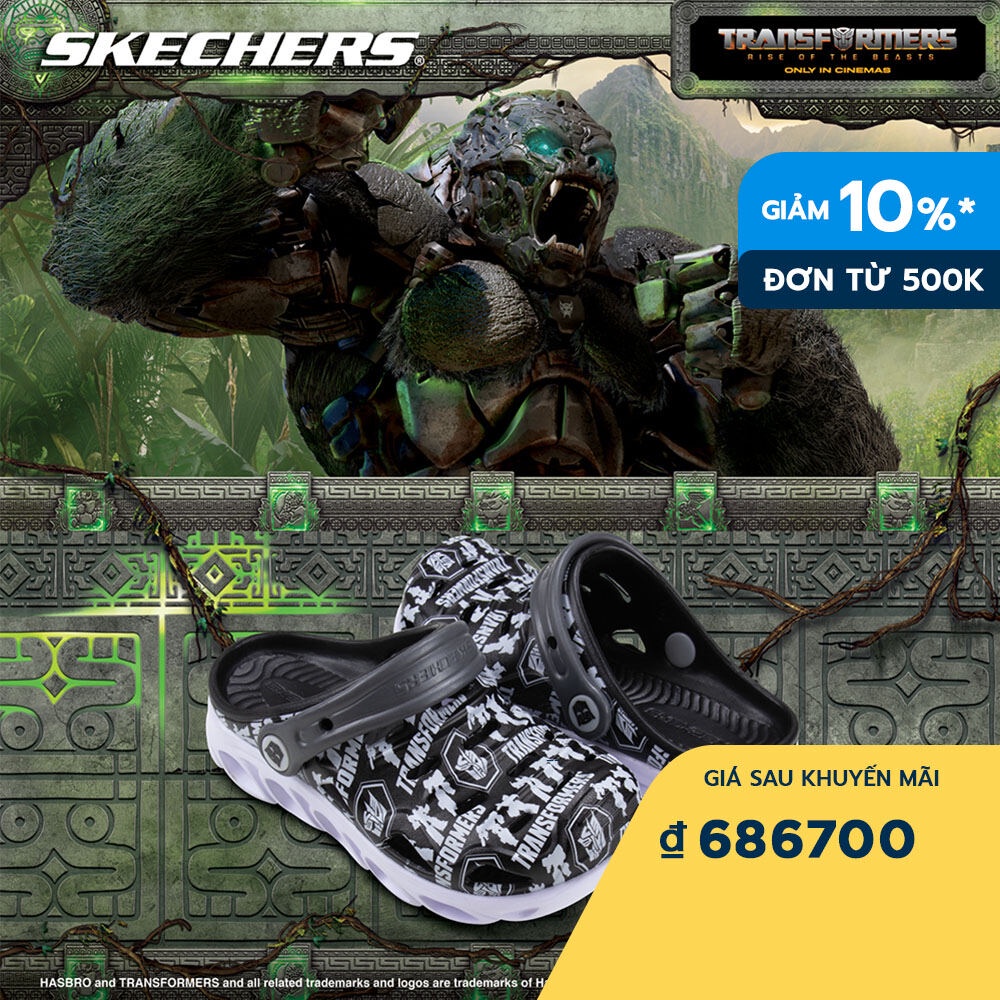 Skechers Bé Trai Giày Thể Thao Thường Ngày, Đi Học Transformers Foamies Hypno-Splash - 407106L-BKMT