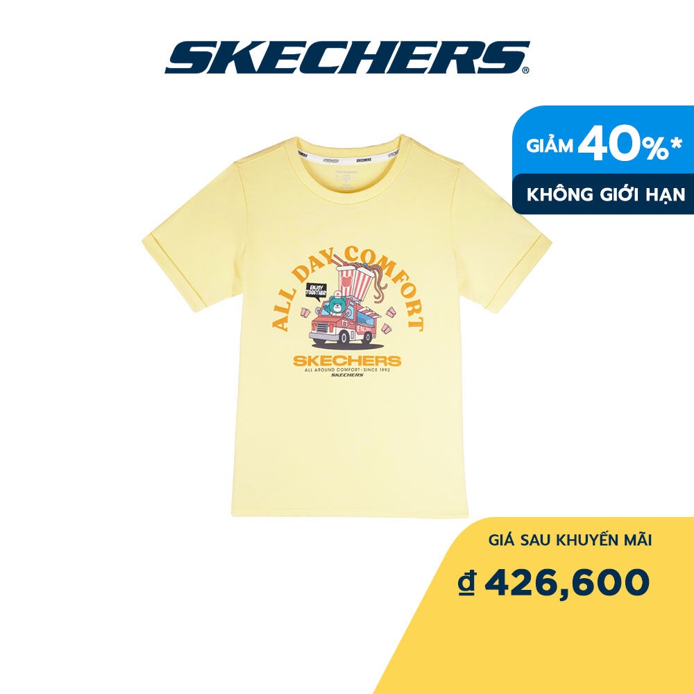 Skechers Bé Trai Áo Thun Tay Ngắn Thường Ngày L.A. Hiking - L223B011-01UP
