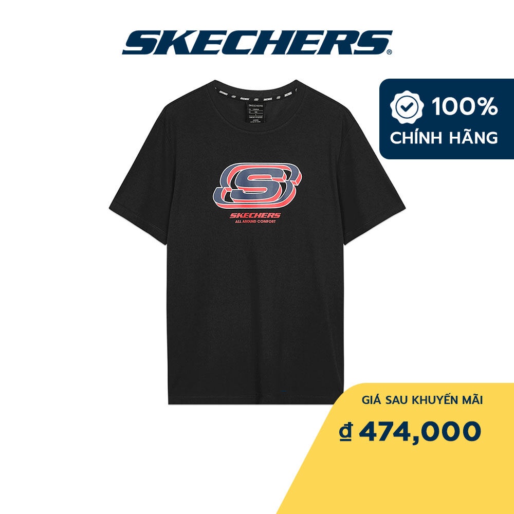 Skechers Unisex Áo Thun Tay Ngắn Tập Gym, Thường Ngày, Đi Học, Đi Làm - L122U168-0018