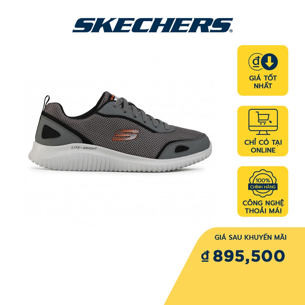 Skechers Nam Giày Thể Thao Tập Gym, Đi Học, Đi Làm Sport Flection Air-Cooled Memory Foam - 8790087-CCBK (Skechers_Live)