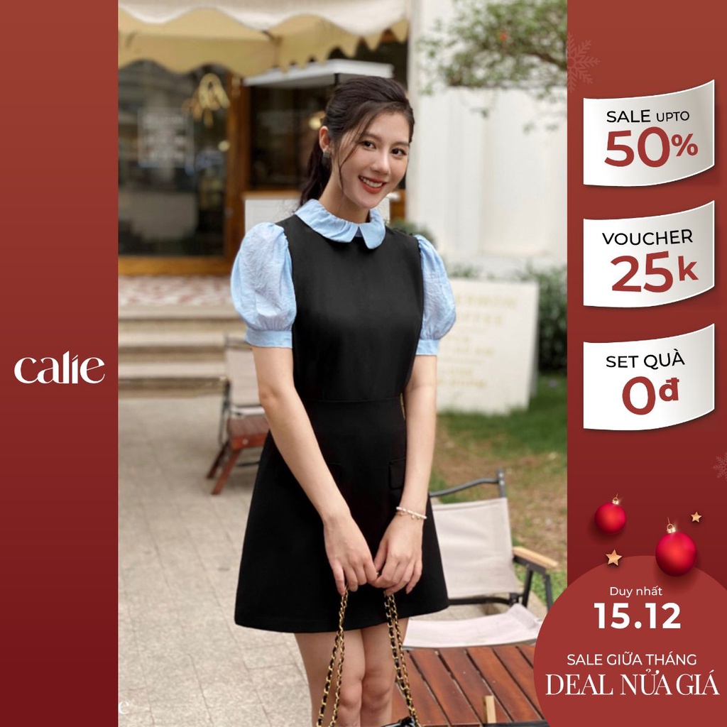 Áo cách điệu cổ sen phối tơ tay bồng thời trang công sở Calie AC248