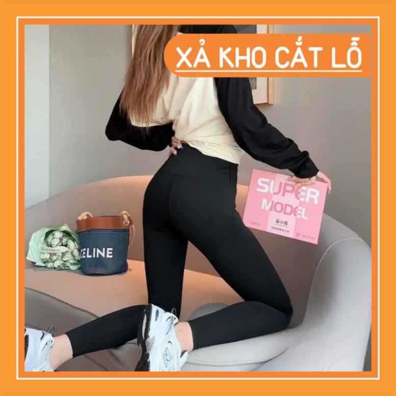 Quần Legging Nữ Lưng Cao Màu Trơn Ôm Mông, Quần Tập Thể Thao Yoga Nữ Co Giãn 4 Chiều Thoáng Mát Không Xù Lông fakershop