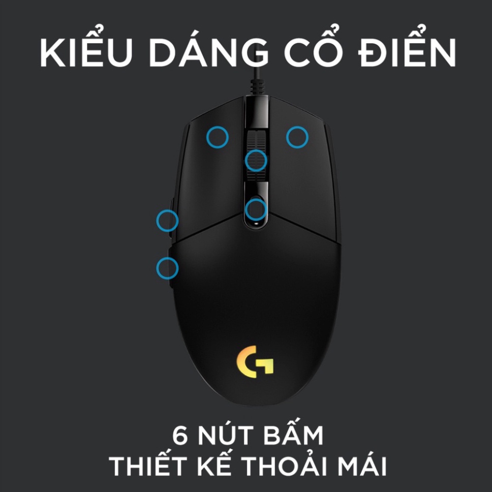 Chuột game có dây Logitech G102 Lightsync - Tùy chỉnh RGB, 6 nút lập trình, nhẹ | BigBuy360 - bigbuy360.vn