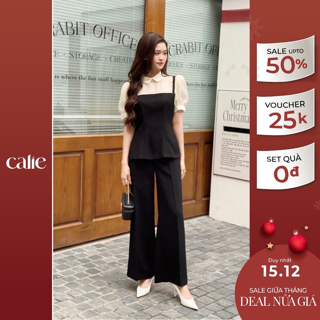 Quần suông đứng 2 li bé cạp cao tôn dáng CALIE QX019
