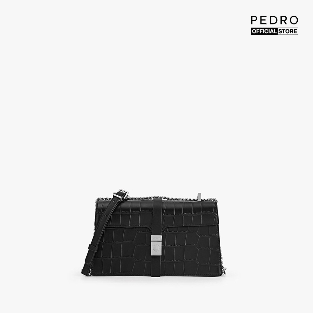 PEDRO - Túi đeo vai nữ hình hộp chữ nhật Leather Croc Effect PW2-76610052-01