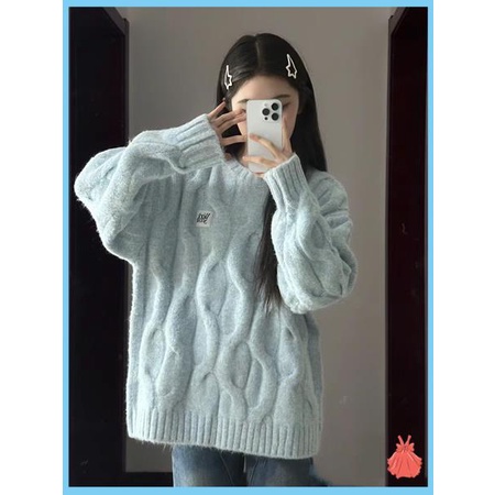 Áo sweater Cổ Tròn Mềm Mại Xinh Xắn Theo Phong Cách Hàn Quốc