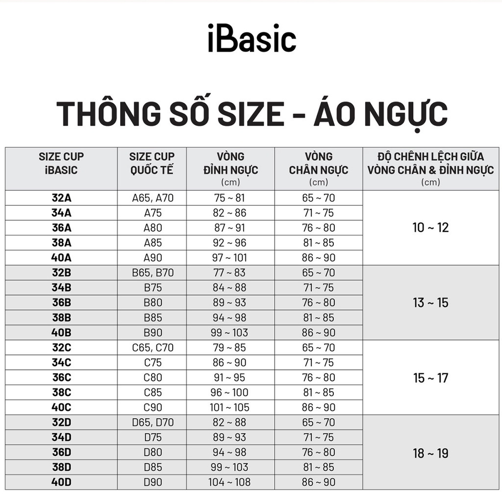 Áo ngực có gọng mút vừa cup demi hoạ tiết iBasic BRAW150