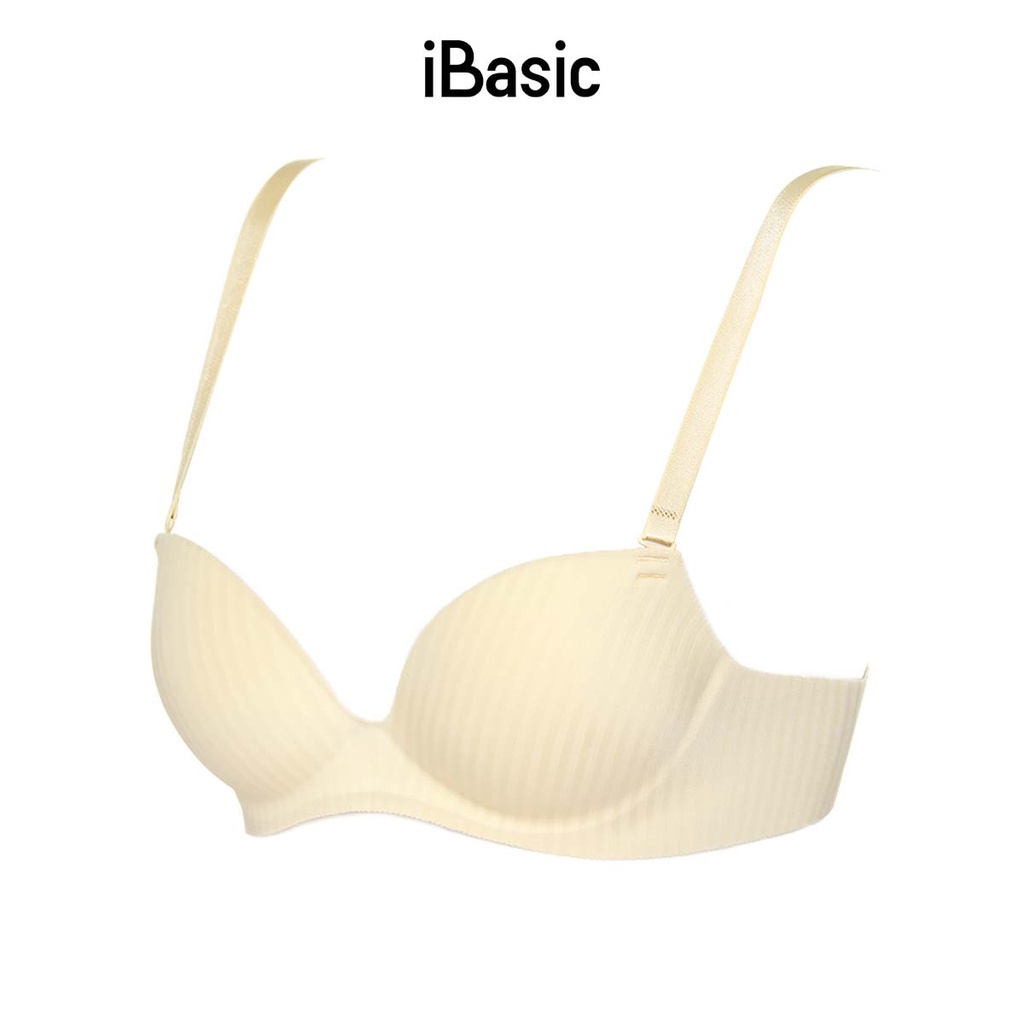 Áo ngực nữ su có gọng không đường may mút dày cup demi phom đúc iBasic BRAW100