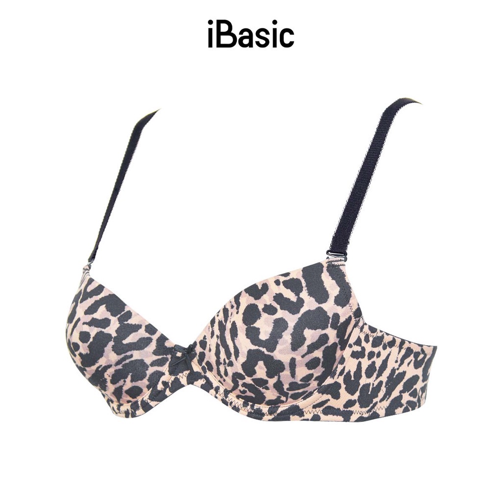 Áo ngực có gọng mút vừa cup demi hoạ tiết iBasic BRAW150