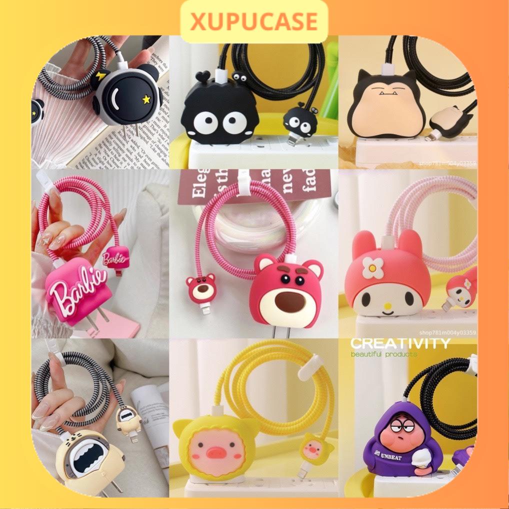 [99 mẫu] Bộ phụ kiện bảo vệ cáp và củ sạc PD 18/20W bằng silicon hoạt hình dễ thương XUPUCASE