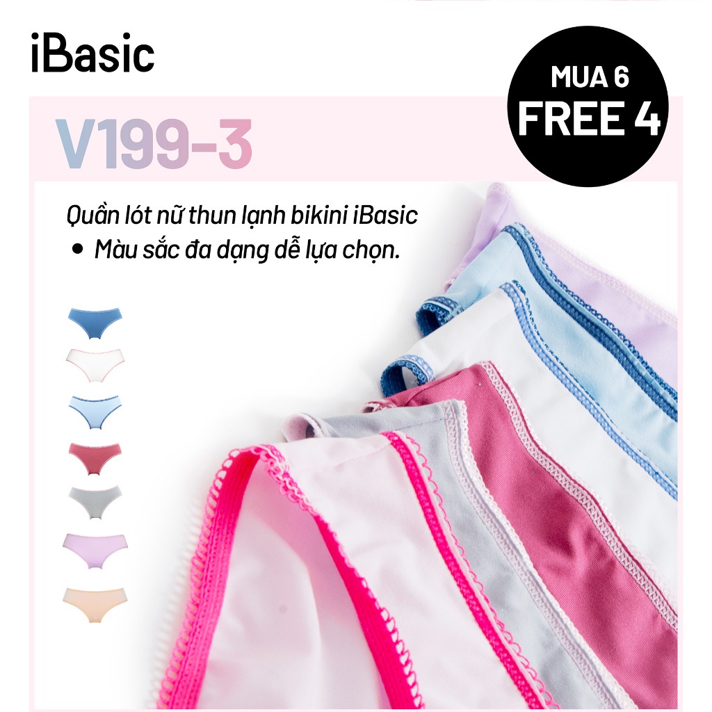 [MUA 6 TẶNG 4] Combo 10 quần lót nữ thun lạnh iBasic V199-3