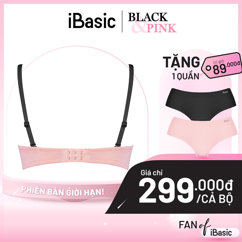 Áo ngực có gọng trơn iBasic BLACK & PINK