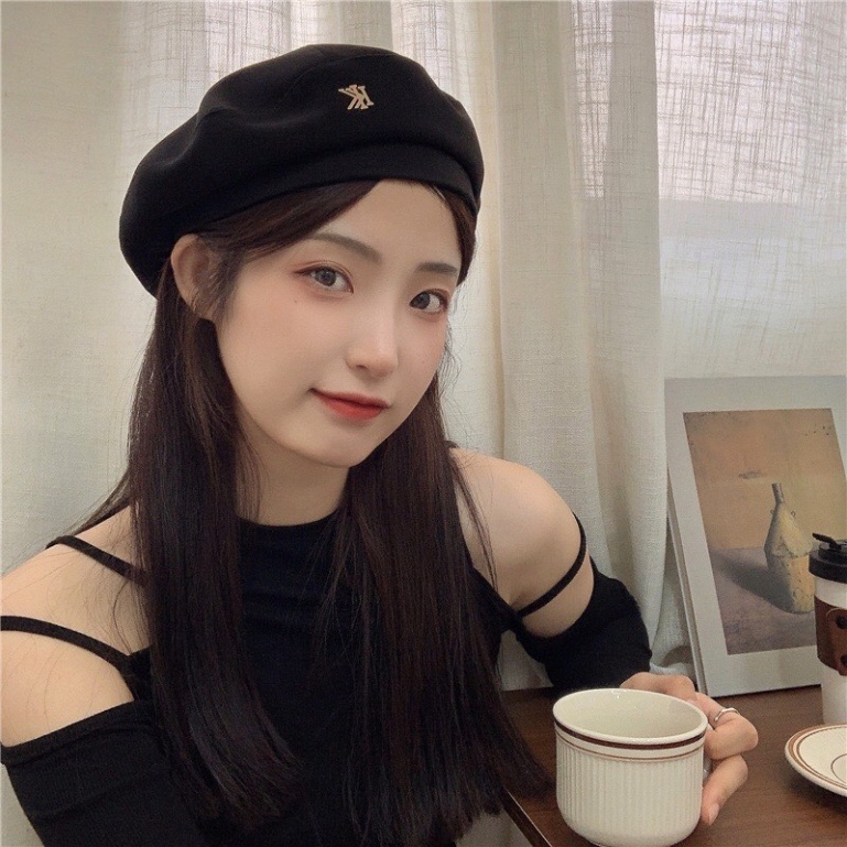 Mũ Nồi Len Họa Tiết Trái Tim🍀FREESHIP🍀Mũ,Nón Beret Phong Cách Hàn Quốc Thời Trang Thu Đông Cá Tính Cho Nữ