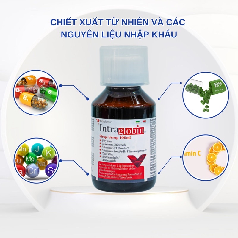 Bổ Máu Bổ Sung Sắt Với Siro Bổ Máu INTRA GLOBIN Bổ Máu Tái Tạo Hồng Cầu Tăng Đề Kháng Chăm Sóc Sức Khoẻ