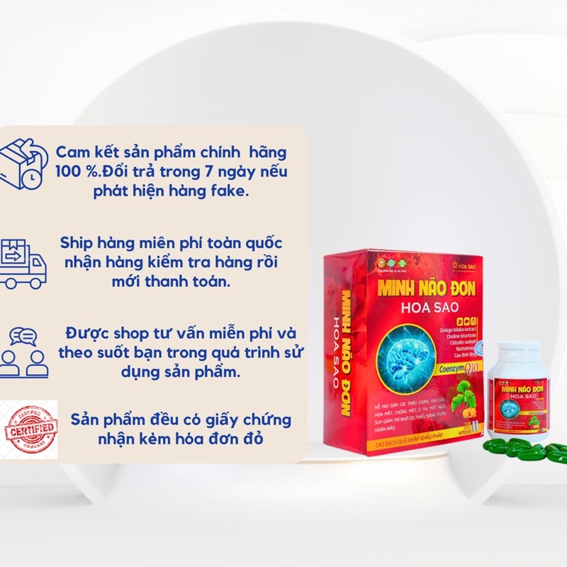 Viên Uống Hoạt Huyết Dưỡng Não Minh Não Đơn Hỗ Trợ Hoạt Huyết Phòng Suy Giảm Trí Nhớ Thiểu Năng Tuần Hoàn Máu Kém