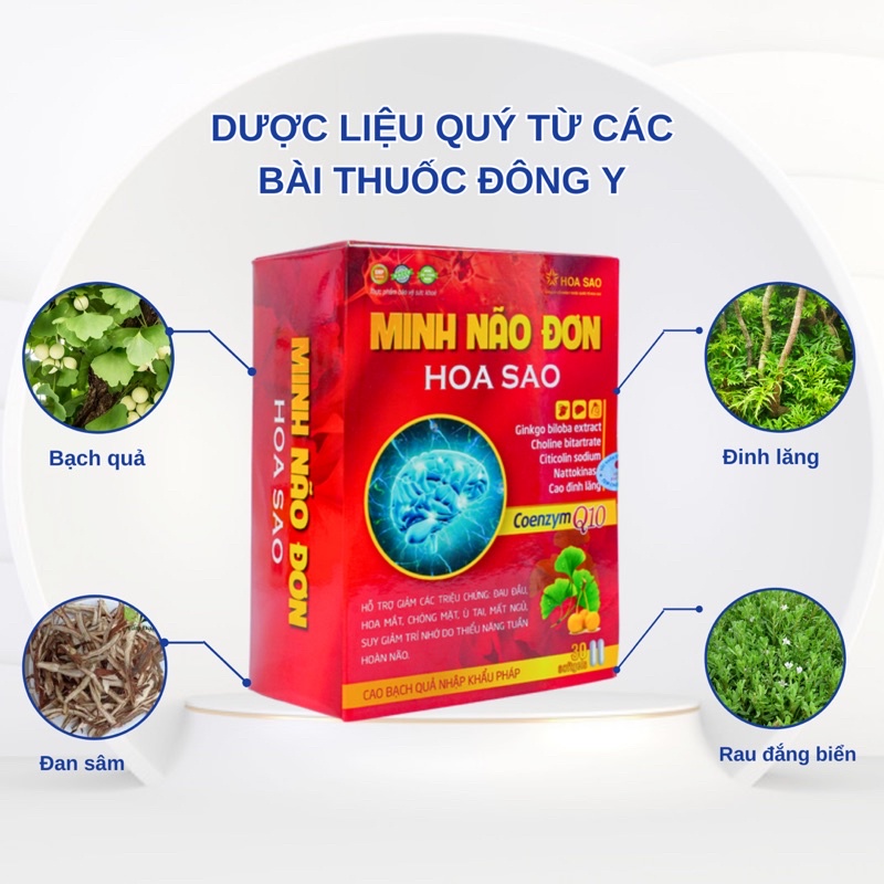 Viên Uống Hoạt Huyết Dưỡng Não Minh Não Đơn Hỗ Trợ Hoạt Huyết Phòng Suy Giảm Trí Nhớ Thiểu Năng Tuần Hoàn Máu Kém