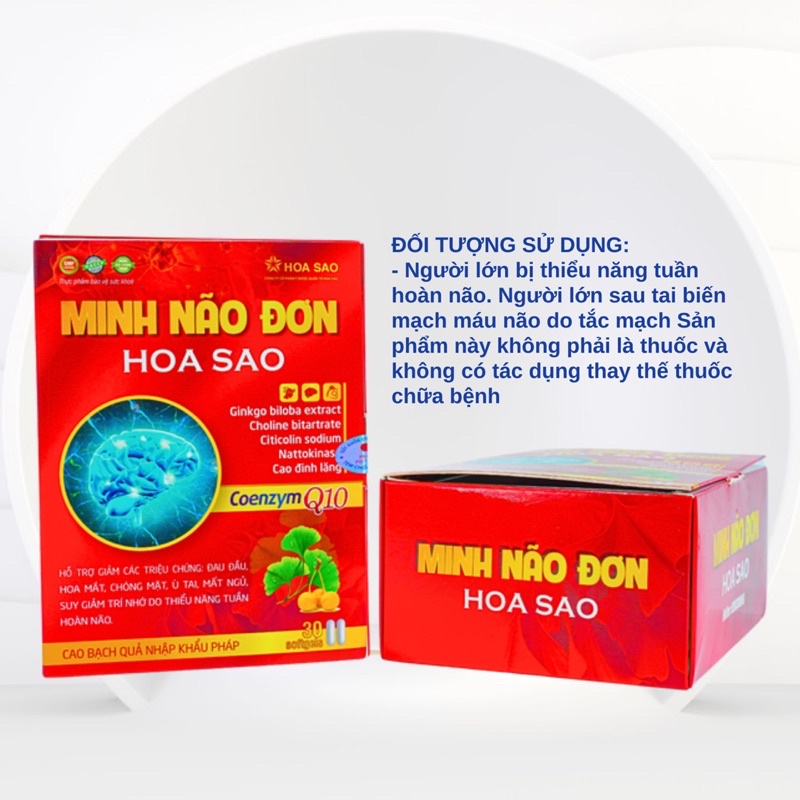 Viên Uống Hoạt Huyết Dưỡng Não Minh Não Đơn Hỗ Trợ Hoạt Huyết Phòng Suy Giảm Trí Nhớ Thiểu Năng Tuần Hoàn Máu Kém