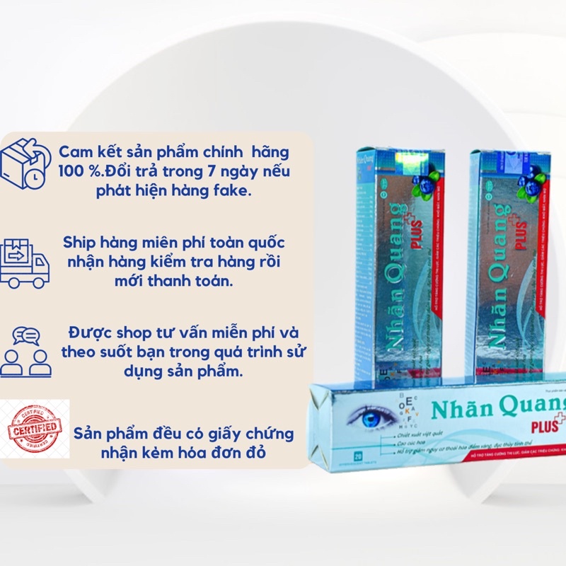 Viên Sủi Bổ Mắt Nhãn Quang Plus Giúp Tăng Cường Thị Lực Giảm Mờ Mắt Mỏi Mắt Chăm Sóc Sức Khoẻ Cho Mắt