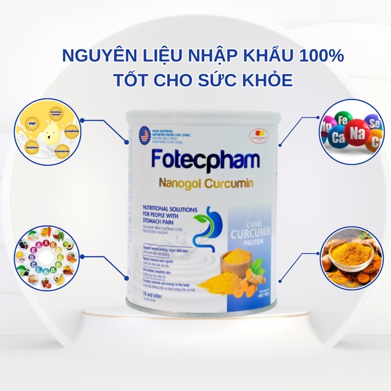 Sữa Bột Cho Người Đau Dạ Dày Giải Pháp Dinh Dưỡng Cho Người Đau Dạ Dày Fotecpham Nanogol Curcumin