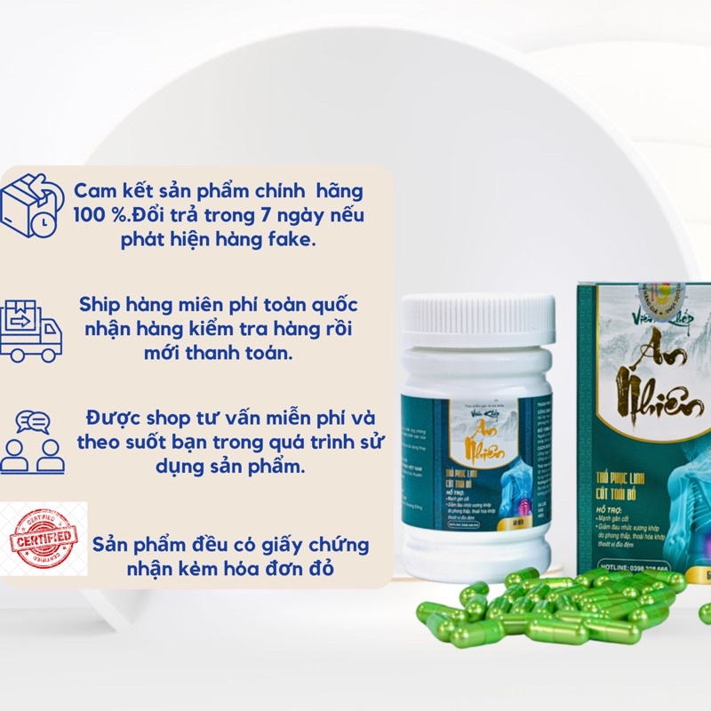 Viên Uống Xương Khớp An Nhiên Giảm Viêm Khớp Thoát Vị Đĩa Đệm Thoái Hóa Cột Sống Đau Thần Kinh Tọa Chính Hãng