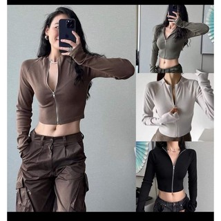 áo crotop kiểu bigsize 40-120kg khóa kéo tay dài