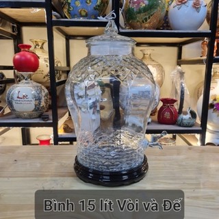 Bình ngâm rượu thủy tinh 8833_ 3 lít, 6 lít, 8 lít, 10 lít, 15 lít có van và không van