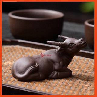 Tượng trâu mini trang trí bàn trà tiểu cảnh mô hình bonsai