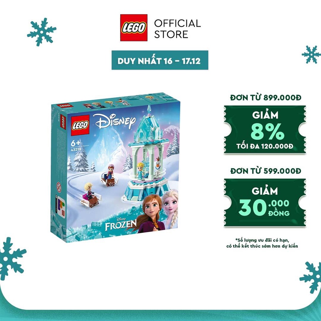 LEGO Disney Princess 43218 Đồ chơi lắp ráp Cung điện ma thuật của Anna và Elsa (175 chi tiết)
