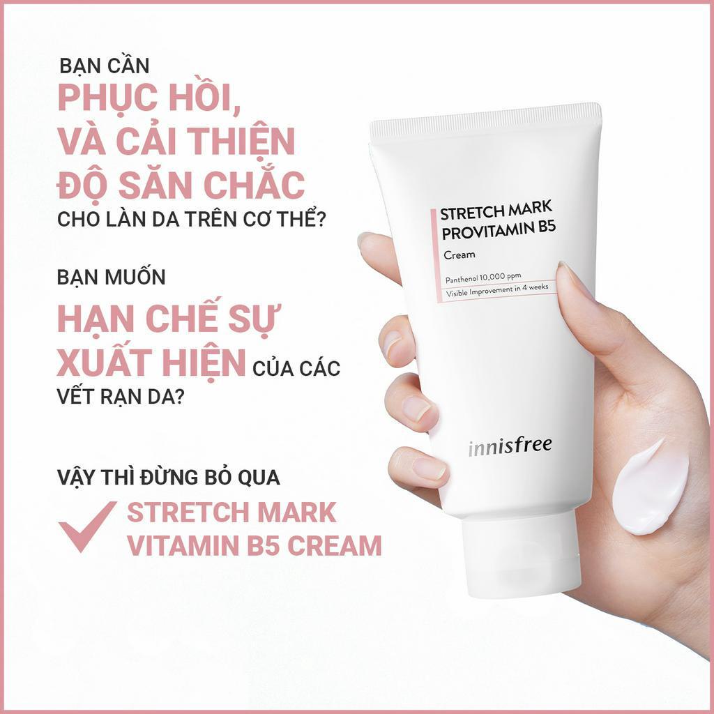 Kem dưỡng cải thiện vết rạn với Vitamin B5 INNISFREE Stretch Mark Provitamin B5 Cream 150 mL