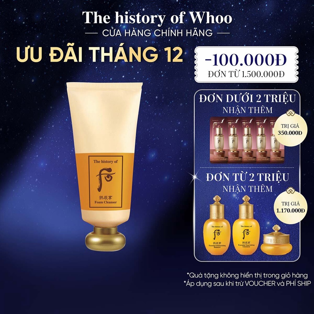 Sữa rửa mặt dưỡng ẩm The history of Whoo Gongjinhyang Facial Foam Cleanser 180ml