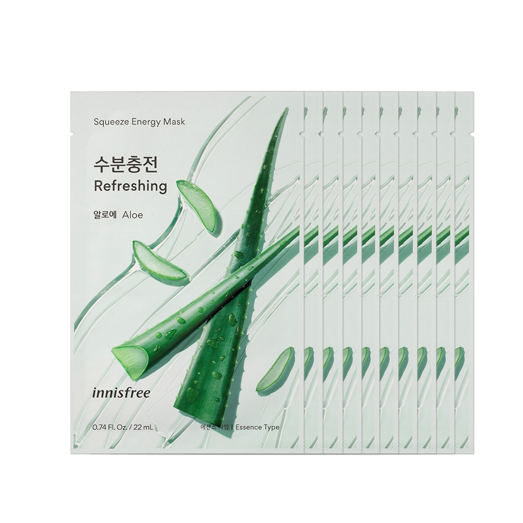 Combo 10 Mặt nạ dưỡng ẩm innisfree My Real Squeeze Mask - Aloe